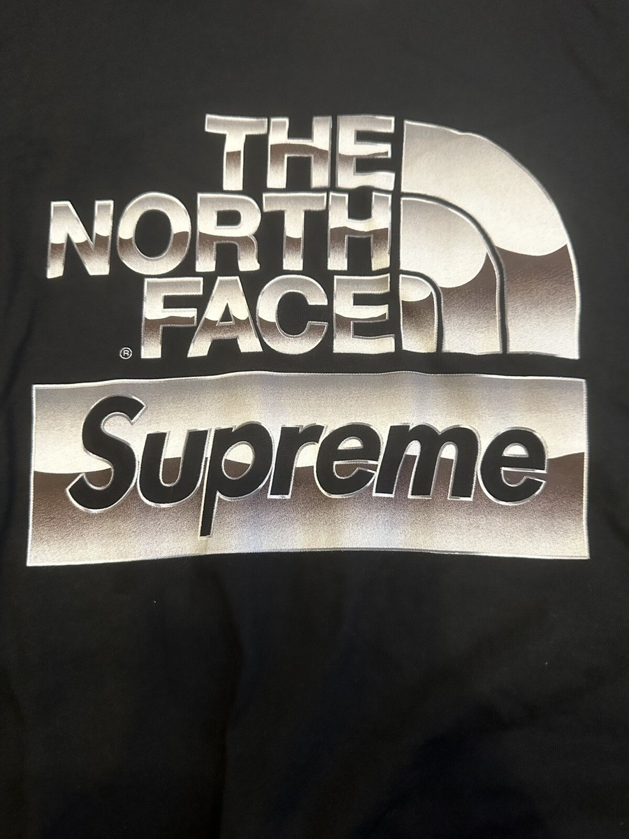 Supreme x The North Face Metallic Box Logo Chrome T-Shirt Black