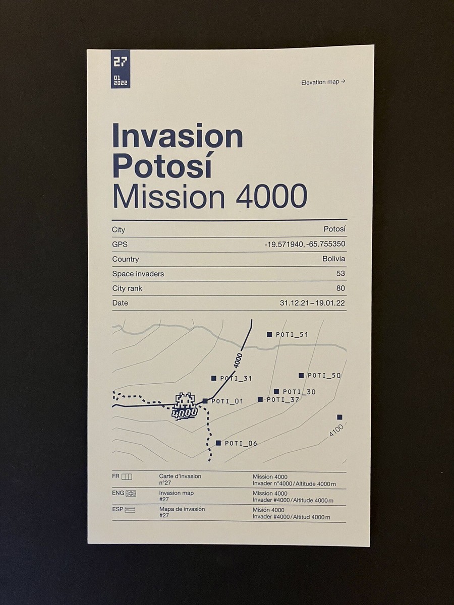 SPACE INVADER INVASION MAP: POTOSI MISSION 4000 | eBay