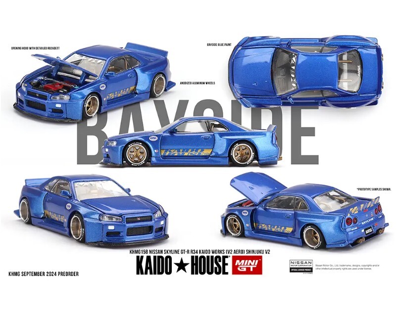 ミニカー (R34) KaidoWorks V2 Aero Police BLKLTD ミニカー (R34