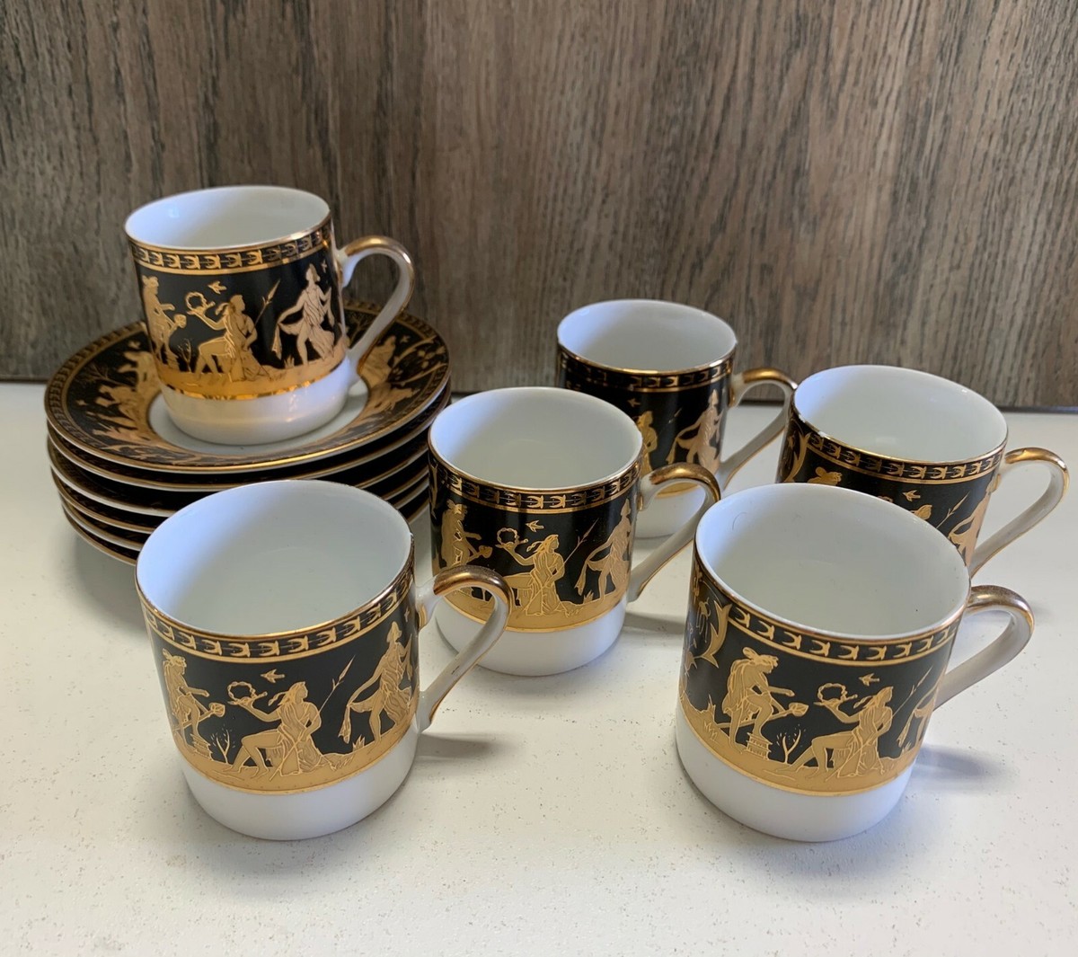 Yamasen Gold Collection Fine Porcelain 24k Gold Plated Tea Cups