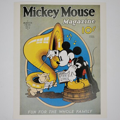 Mickey Mouse Magazine Print Disney 9x11 Vintage Tuba Conductor