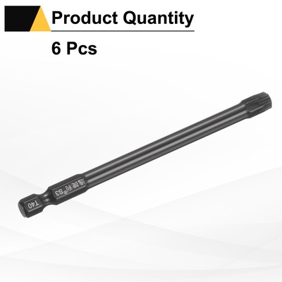 6pcs T40 Magnetic Torx Screwdriver Bits 1/4