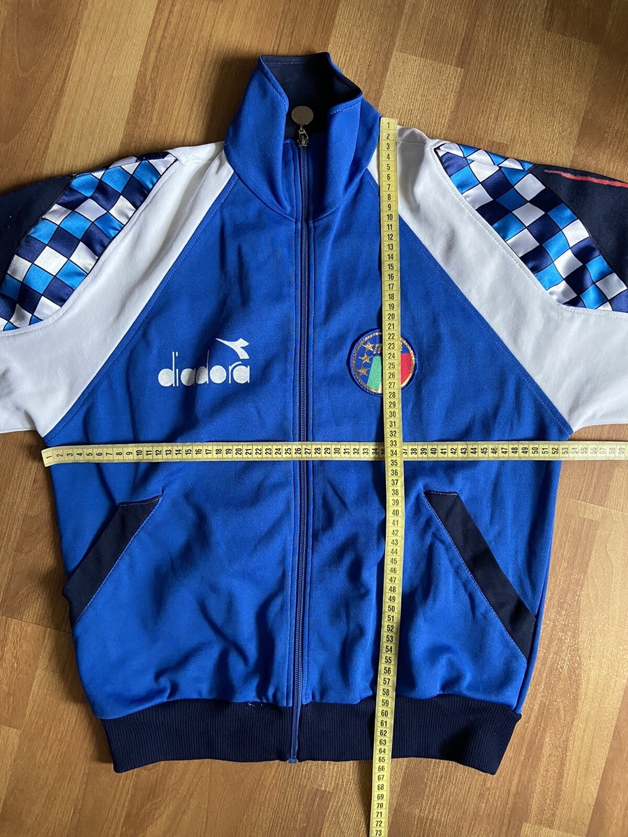 ITALY 1990 1992 FOOTBALL SOCCER TRACK TOP JACKET DIADORA sz 46 | eBay