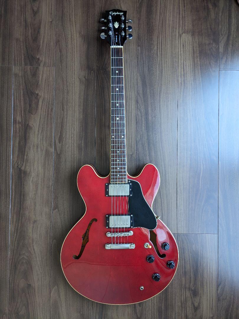 極美品 Epiphone dot CH ES-335タイプ ケース付 セミアコ 極美品