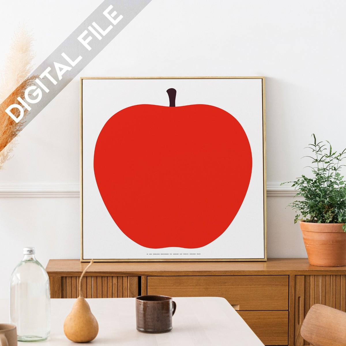 UNO, LA MELA/Enzo Mariポスターりんごヴィンテージ