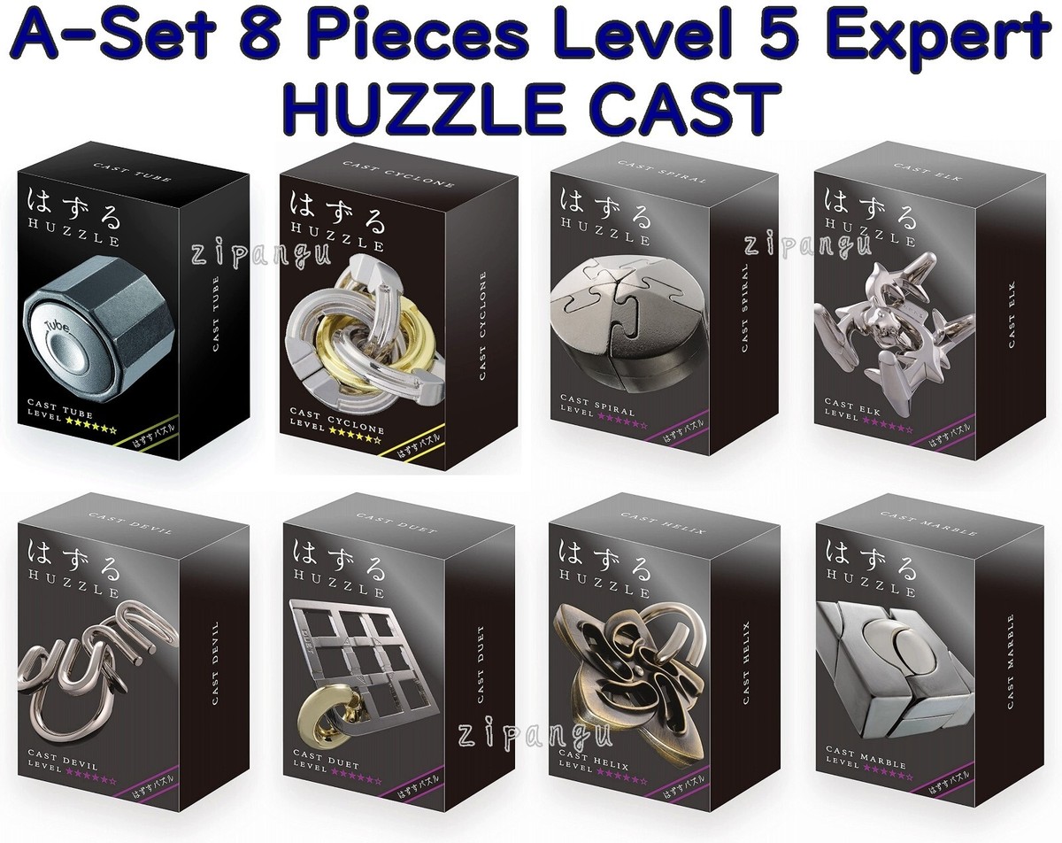 A-Set 8 Pieces LEVEL 5 Expert Huzzle Cast Puzzle Hanayama Genuine