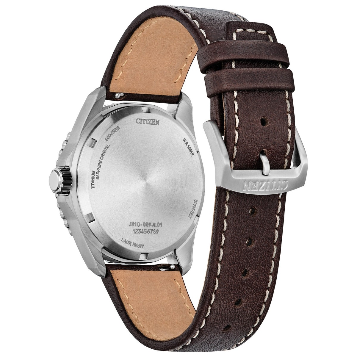 Citizen Men's Brycen Eco-Drive Silver Brown Leather Watch 41MM