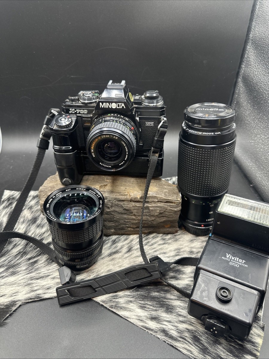 MINOLTA X-700 Black film camera 50mm F1.4 From JAPAN w/ Motor