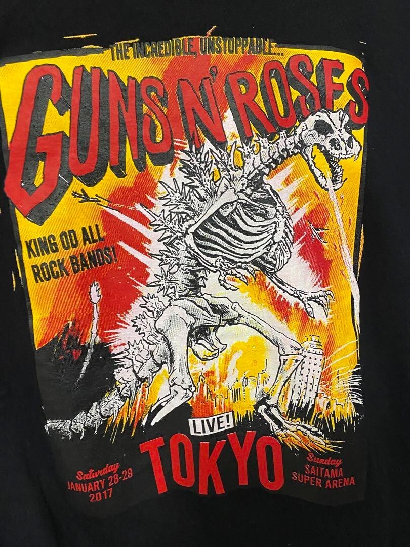 Guns N' Roses TOKYO 2017 ゴジラ Tシャツ Guns N' Roses World Tour Tokyo
