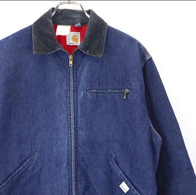 100th Anniversary 80s Carhartt Detroit Jacket Denim Size L Vintage