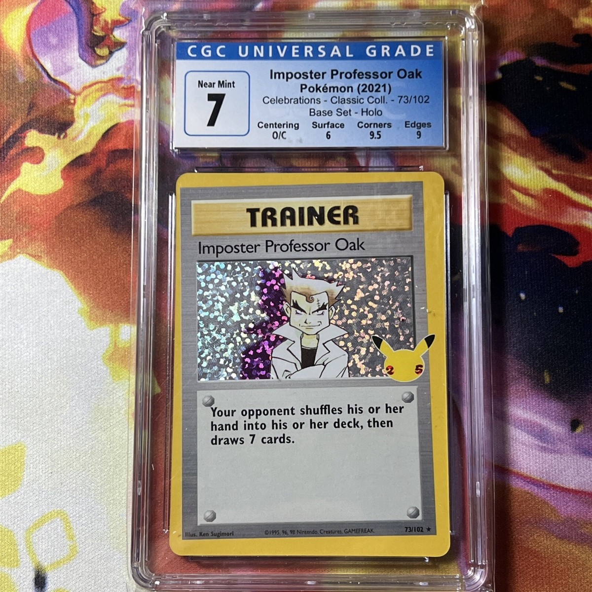 Pokemon Celebrations Imposter Professor Oak Foil Rare - CGC 7 - OC