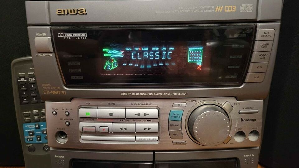 Aiwa CX-NMT70 Audio Surround System 3 CD Changer Dual Cassette