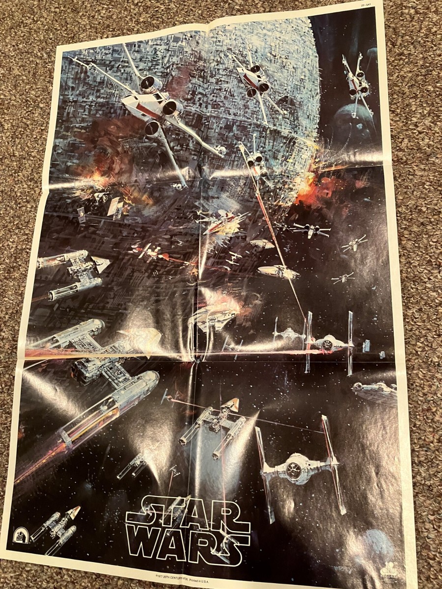 Vintage 1977 Star Wars Poster 20th Century Fox 2T-541 New Hope