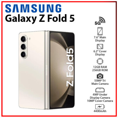 New) Samsung Galaxy Z Fold5 5G CREAM 12GB+256GB Dual SIM Android