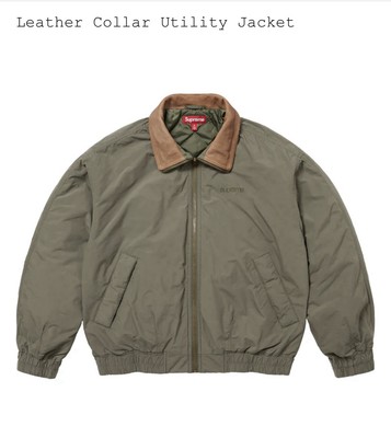 Size Small Supreme Leather Collar Utility Jacket Olive Fast Free