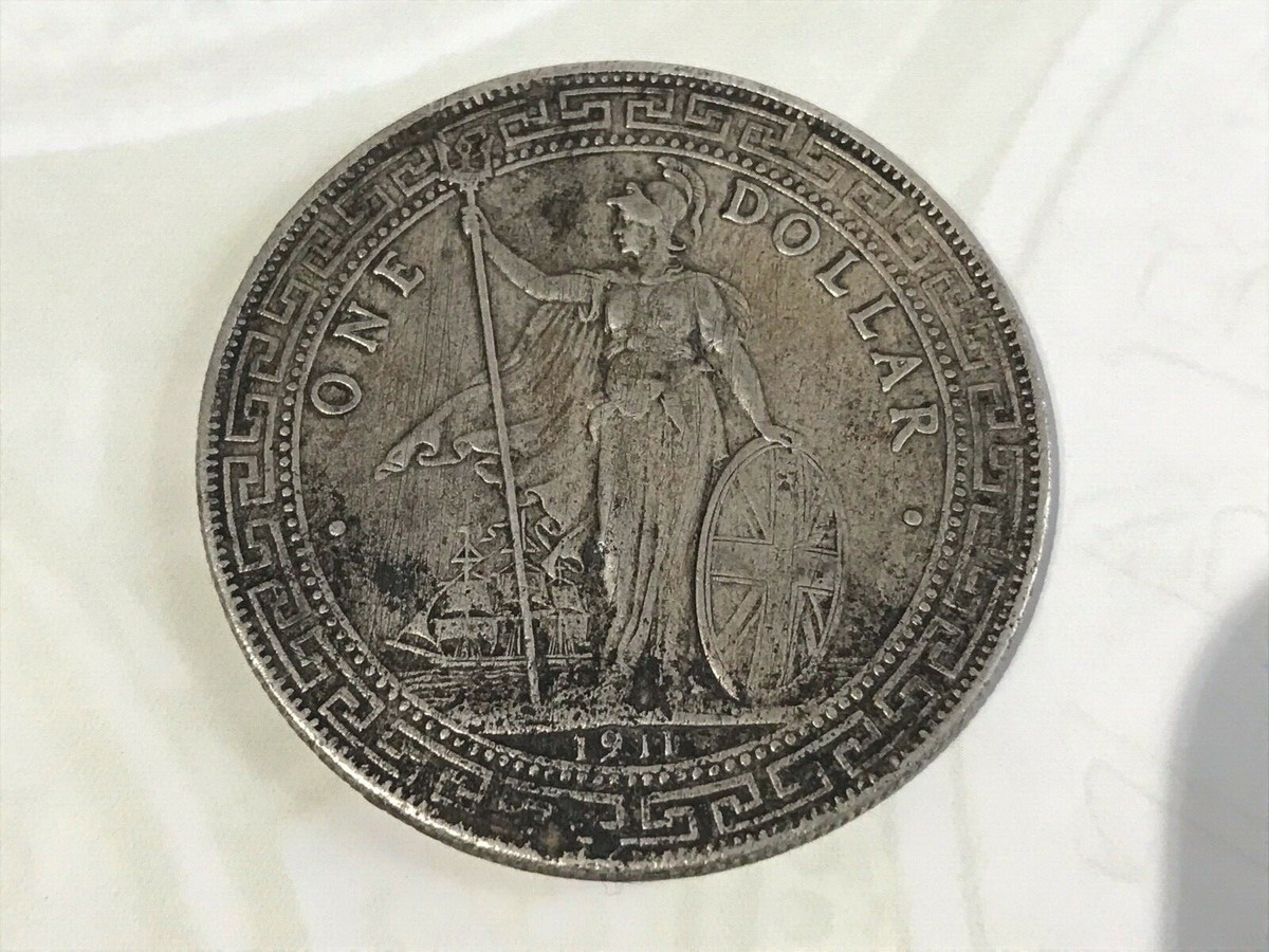 1911 1 Dollar Hong Kong British Trade Dollar Silver (.900) KM# T5