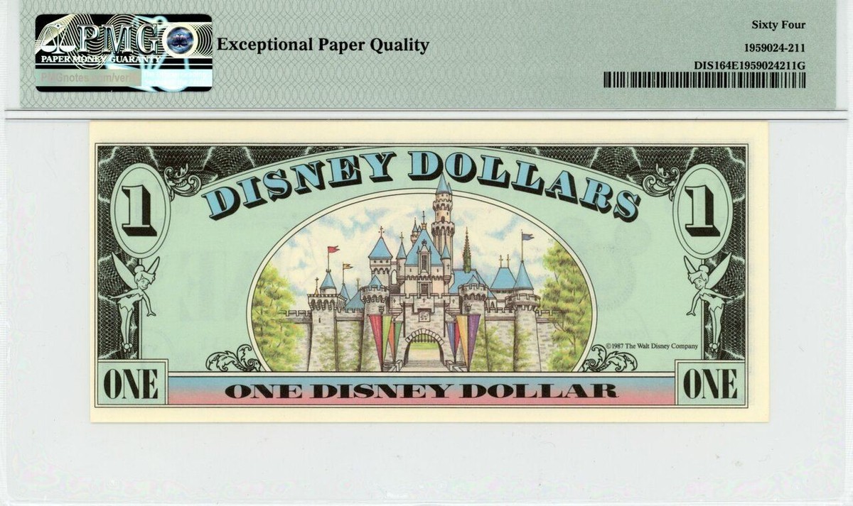 1987 $1 Disney Dollar Mickey PMG 64 EPQ (DIS1) | eBay