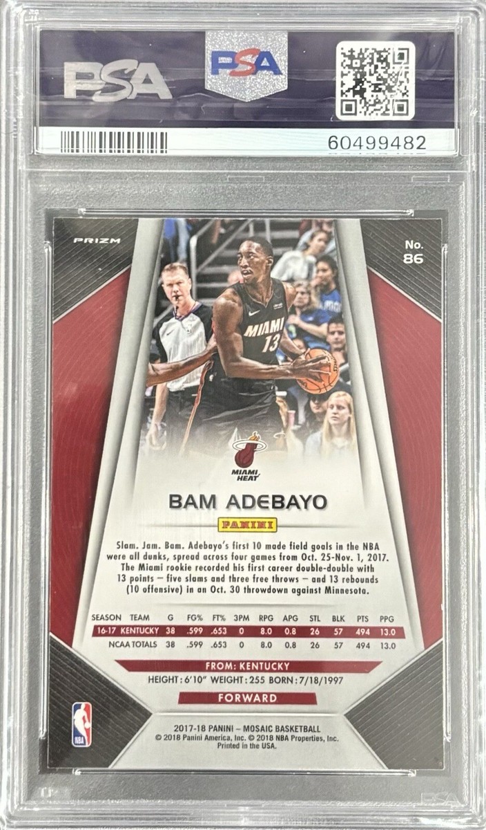 2017 PANINI PRIZM BAM ADEBAYO MOSAIC - GREEN RC | eBay