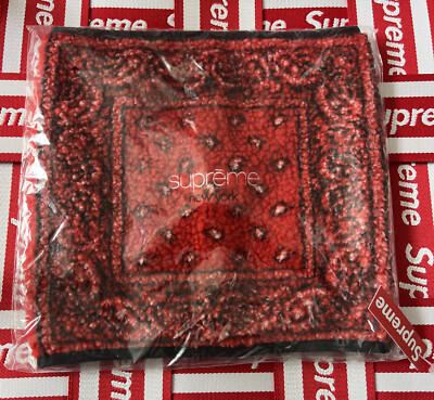 New Supreme Bandana Fleece Neck Gaiter/Red!!!100% Authentic!!!BNWT