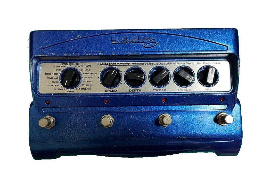 LINE6 MM4 Modulation Modeler Blue Used tested w/ Power supply(100V