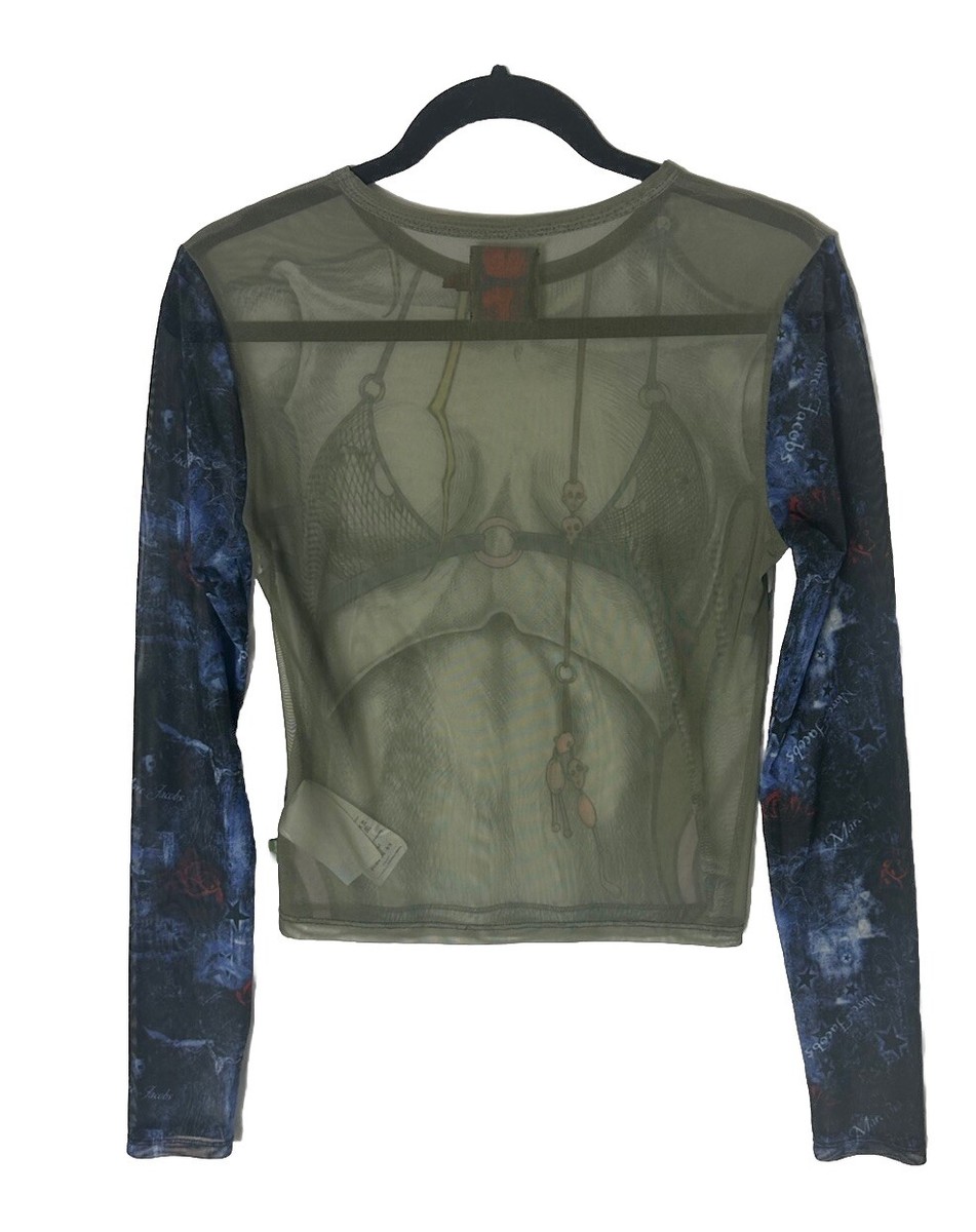 MARC JACOBS HEAVEN🧸GOTH FAERIE MESH LONG-SLEEVE TOP! STICKER