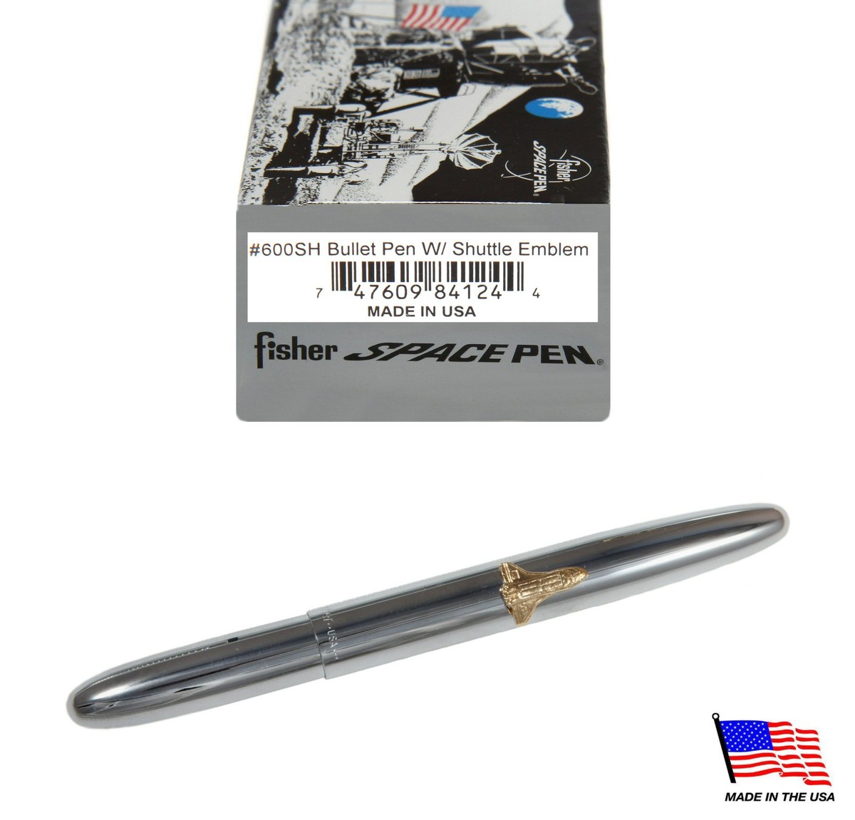 Fisher Space Pen #600SH / Chrome Bullet with Gold Shuttle | eBay