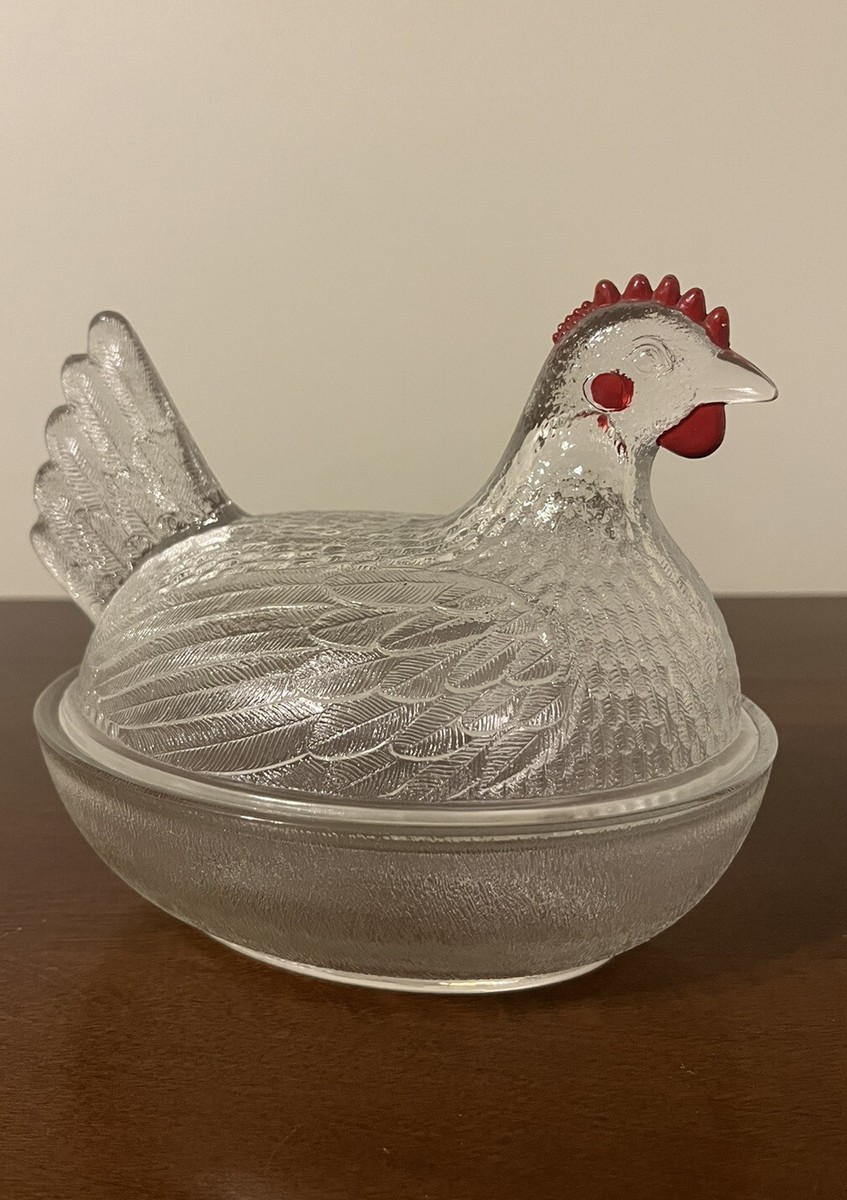 送料無料】インディアンガラス 小物入れ ニワトリ Hen on Nest 送料