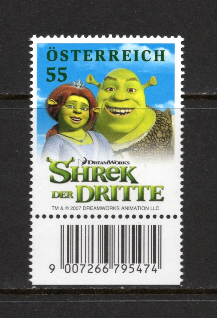 2741 外国切手 オーストリア 映画 アニメ シュレック3次 2741 外国切手