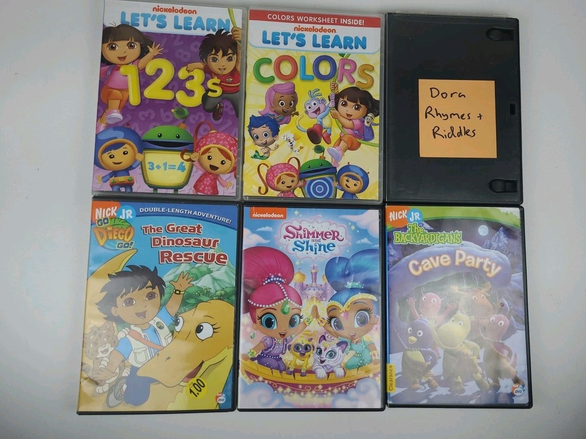 Lot 6 Nick Jr Nickelodeon DVDs- Dora Diego Backyardigans Blue's
