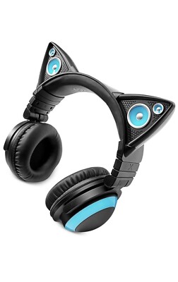 AXENT WEAR Cat Ear Headphones With Blue High-performance Free