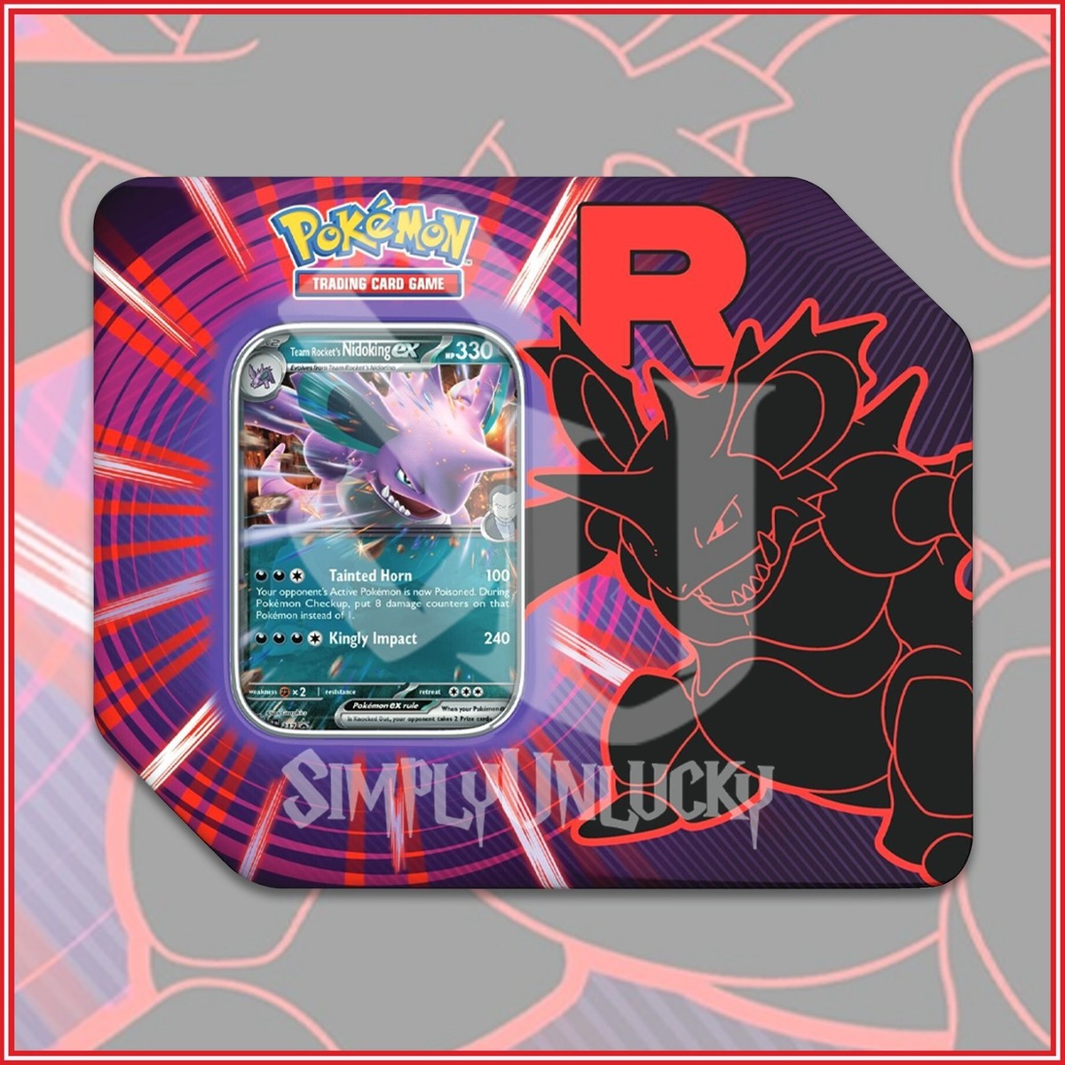 Pokemon TCG: Team Rocket Tin Rocket's Nidoking ex (5 Packs