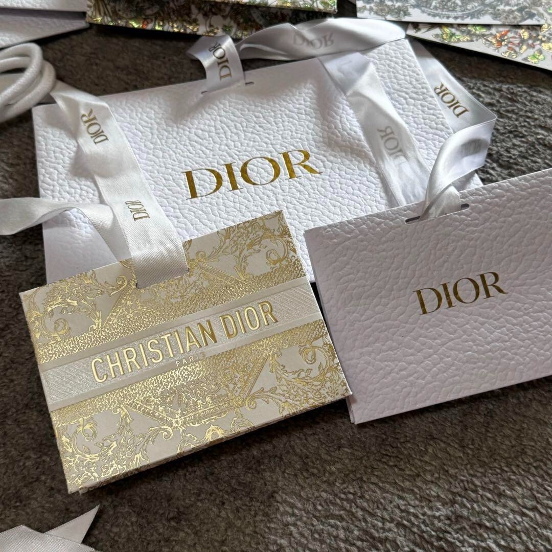 Authentic Dior White/Gold Empty Gift Shopping Paper Bags w/Card