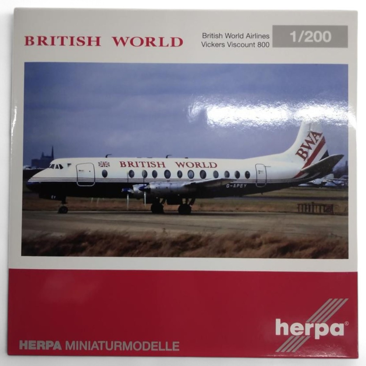 Herpa Vickers Viscount 800 1/200 Scale British World Airlines | eBay