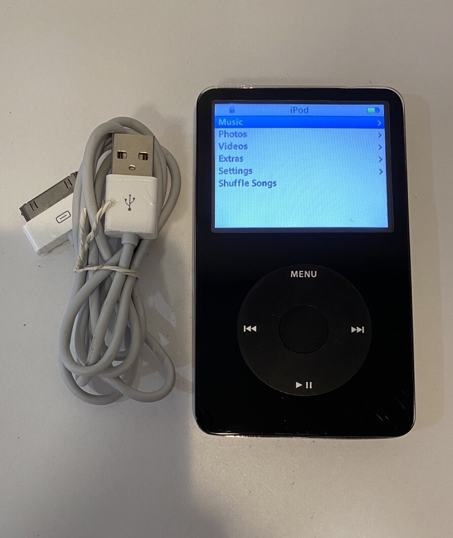 iPod Classic ブラック 30GB 動作確認済 スタンドほか付属品付