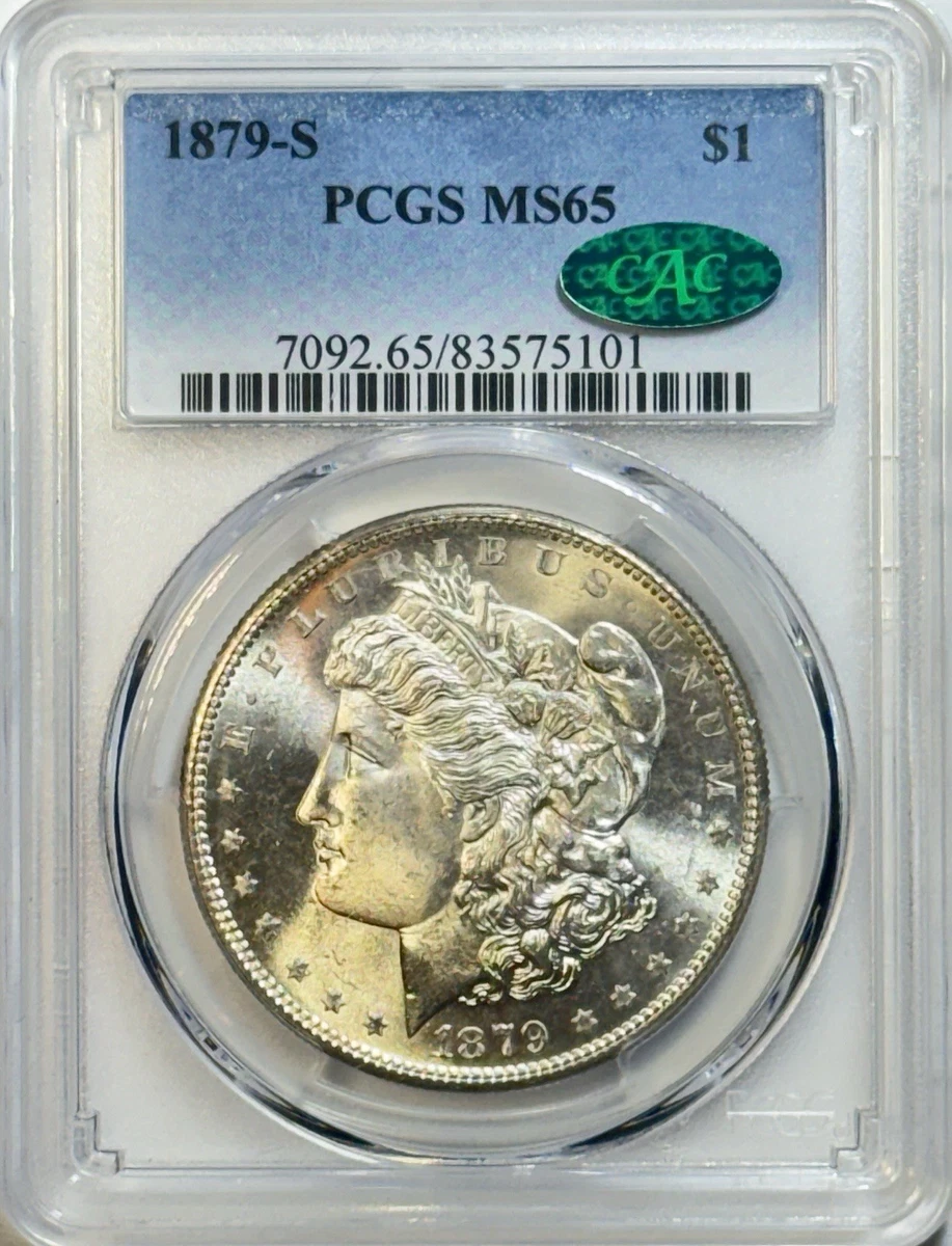 PCGS Certified MS 65 Graded 1879 Year Morgan US Dollars (1878-1921