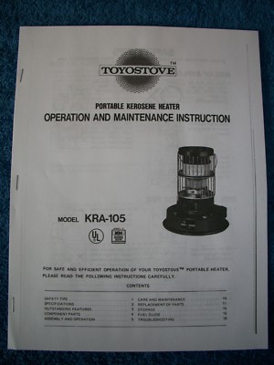 KERO-SUN Toyostove KRA 105 Double Clean Owners Manual Parts