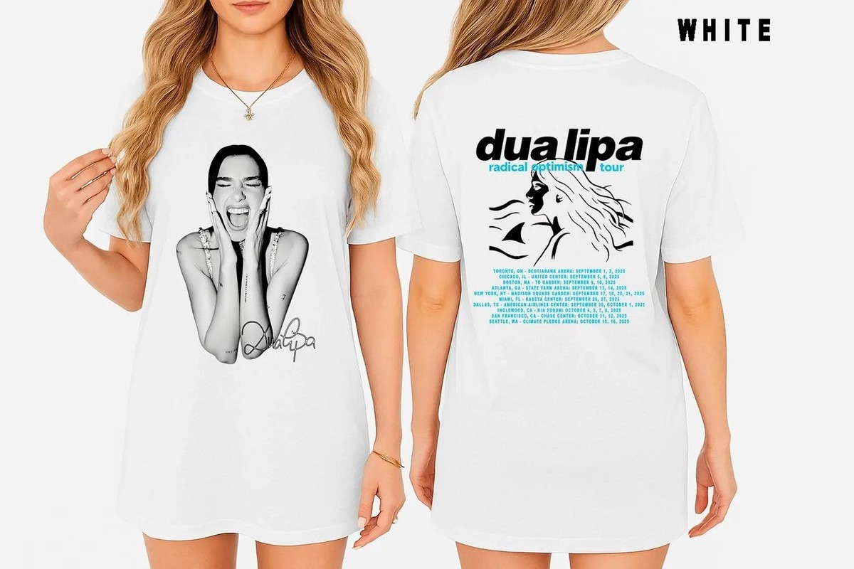 Dua Lipa Radical Optimism Tour Merch Concert Music Double Sided T