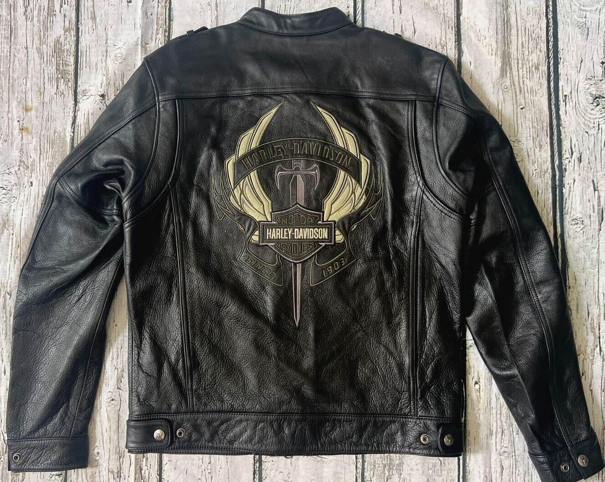 Harley Davidson Men's Camaraderie Black Leather Riding Jacket