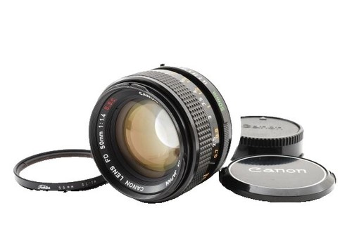 Black Canon A-1 + Canon 50mm f/1.4 SSC Lens Manual Film Camera Kit