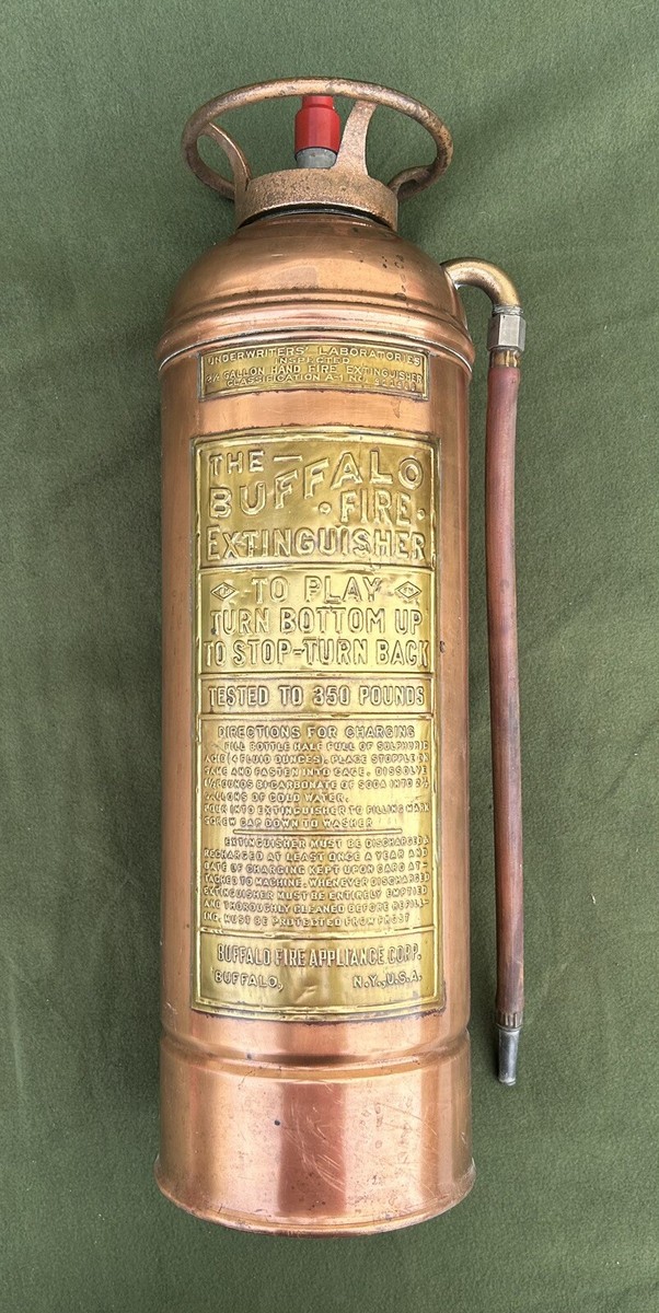 Antique Buffalo Copper/Brass Fire Extinguisher Empty Vintage | eBay
