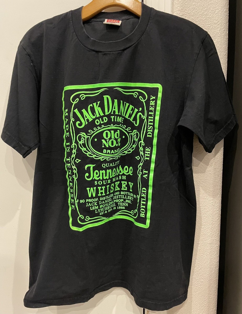 80s Soffe Shirts Jack Daniels Neon Green Black T-shirt Youth XL | eBay