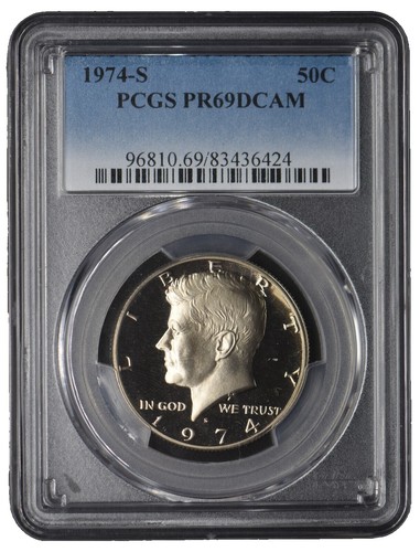 1974-S Kennedy Half Dollar PROOF COIN 1974 S 50C PCGS Grade PR69