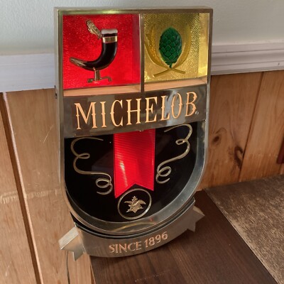 Vintage Michelob Lighted Bar Beer Sign Retro Colors Working Light