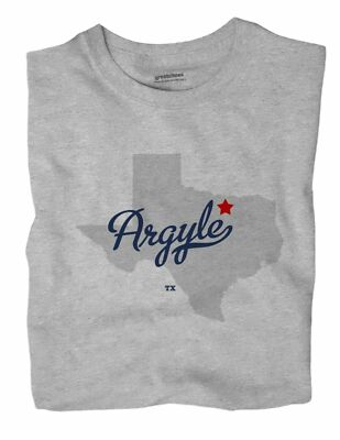 Argyle Texas TX Tex T-Shirt MAP | eBay