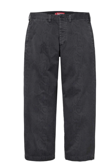 Supreme Snake Print Chino Pant Black SS24 Size 32 Brand New In