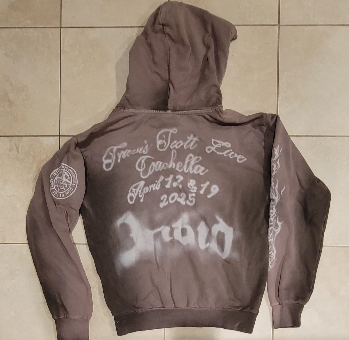 Travis Scott Hoodie Coachella 2025 Birds Small Zip-Up Official