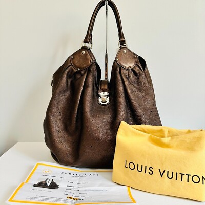 AUTH LOUIS VUITTON BRONZE MAHINA XL HOBO TOTE W DUST BAG FRANCE