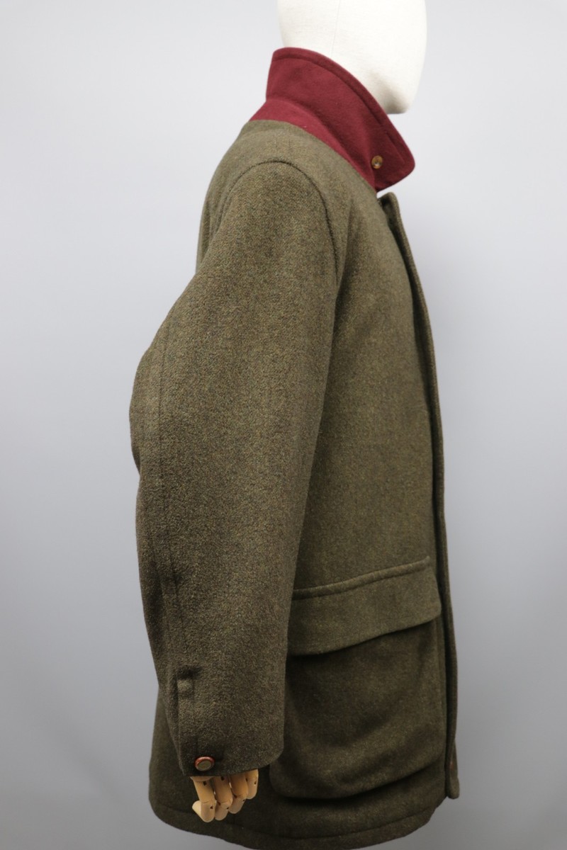 Burberrys Country Wear Vintage Green Wool Hunting Pocket Jacket