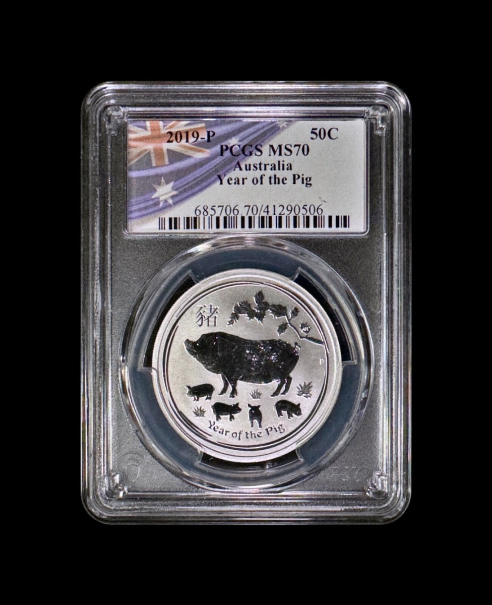 2019年 オーストラリア 亥年 50セント 銀貨 TOPPOP 2019年
