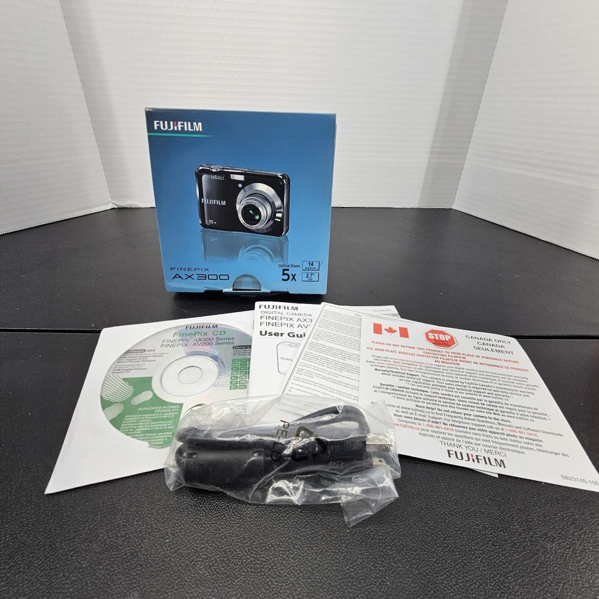 Fujifilm FinePix AX300 14.0MP Compact Digital Camera Black Box